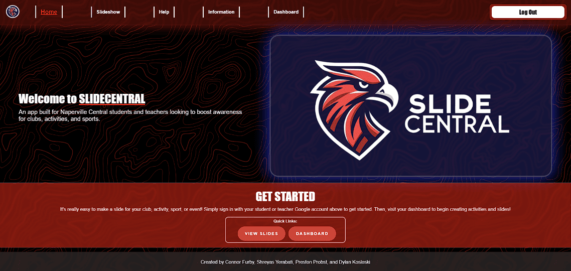 Homepage; authentication highlighted
